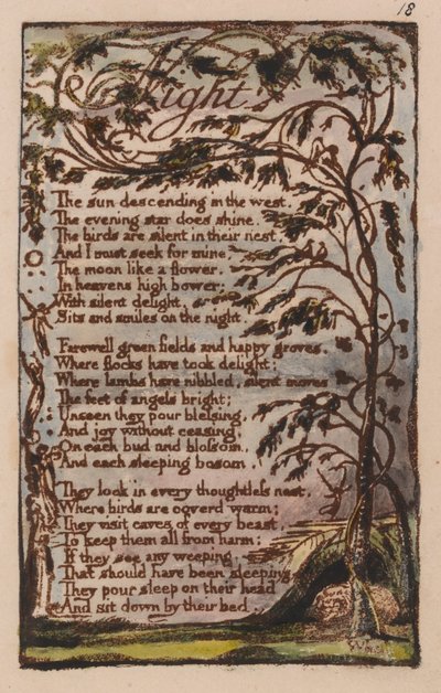 Songs of Innocence and of Experience, Plate 18, Night (Bentley 20) by William Blake